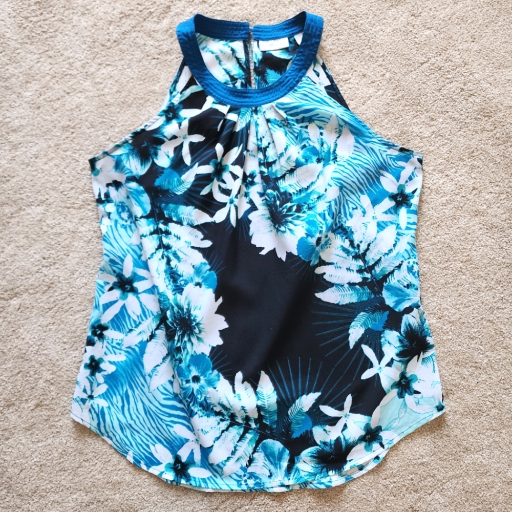 New York & Company floral lightweight tank top shell